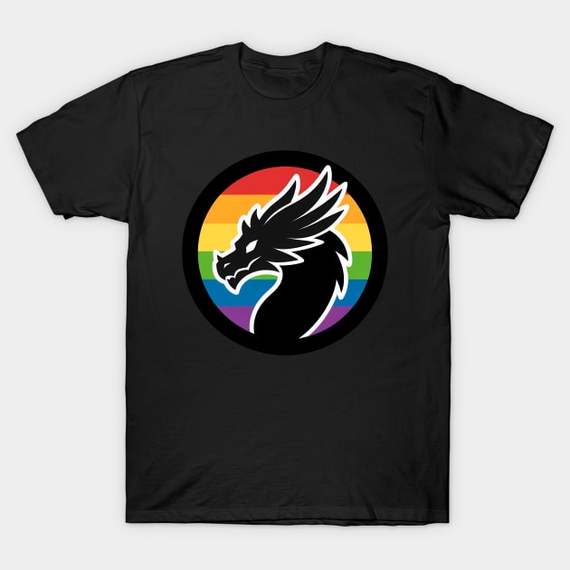 LGBTQ Pride Dragon Anthro Scalie Rainbow Logo T-Shirt by Blue Bull Bazaar